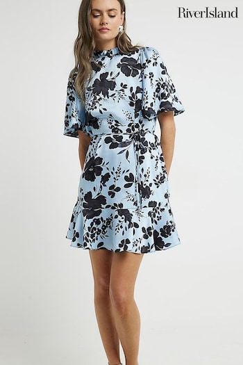 River Island Blue Mini Tea Shorts Dress (B89454) | £40