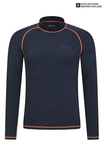 Mountain Warehouse Blue Mens Long Sleeve Rash Vest (B89481) | £24