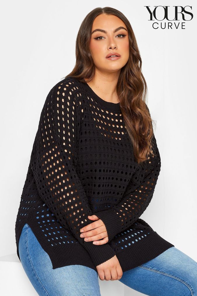 Buy Women s Black Crochet Jumpers Online Next UK