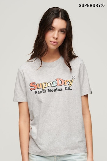 Superdry Grey Rainbow Logo Relaxed Fit T-Shirt (B89580) | £27