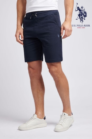 U.S. Polo Assn. Mens Classic Fit Blue Texture Terry Shorts (B89618) | £50