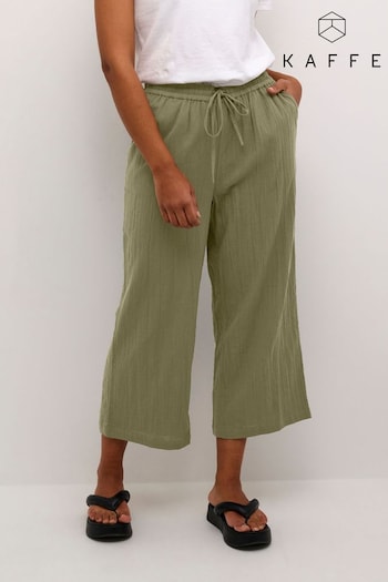 Kaffe Green Emily Culotte Elastic Waist Trousers (B89918) | £45