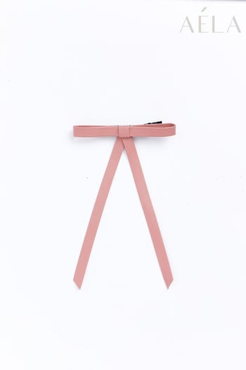 Aela Blush Pink Leather Look Skinny Bow (B89974) | £8