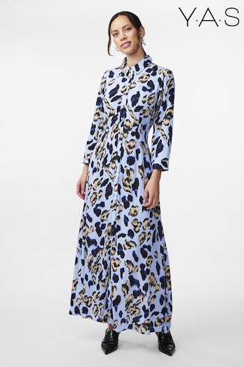 Y.A.S Blue Maxi Shirt Dress (B90015) | £65