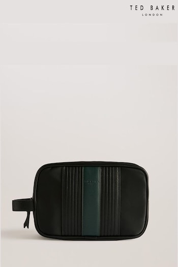 Ted Baker Black Russo Core Twill PU Striped Washbag (B90104) | £49