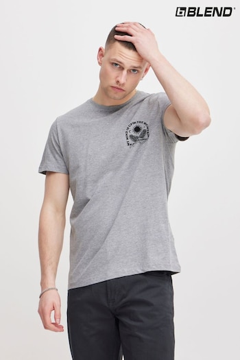 Blend Grey Printed Short Sleeve T-Shirt (B90114) | £18