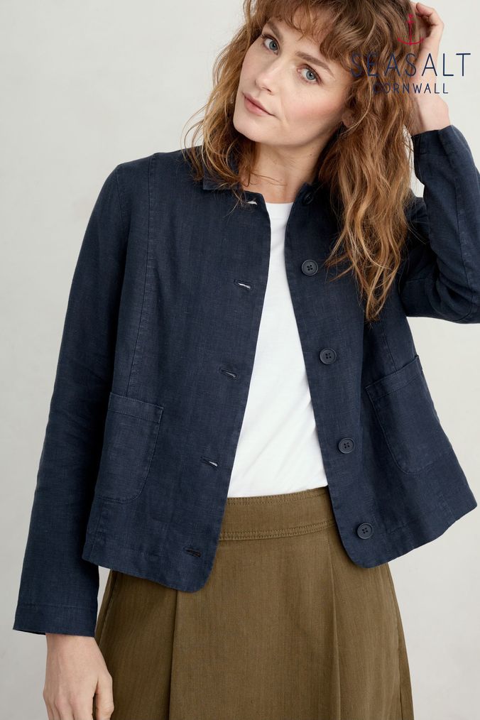 Women's linen jackets uk store
