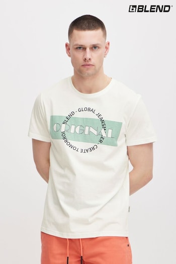 Blend White Original Printed Short Sleeve T-Shirt (B90188) | £12