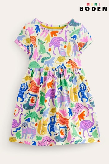 Boden Green Short Sleeved Fun Jersey Dress (B90237) | £21 - £23