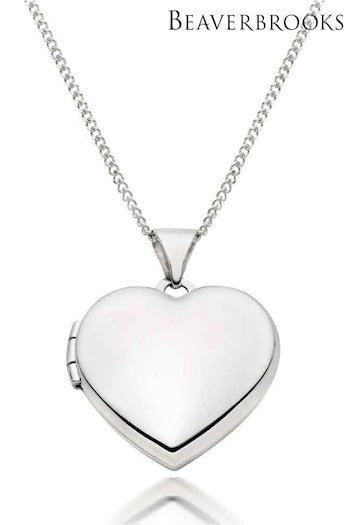 Beaverbrooks 9ct Silver Tone Heart Locket Pendant (B90300) | £350