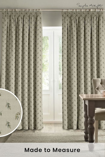 Sophie Allport Natural Linen Olive Made to Measure Curtains (B90340) | £91