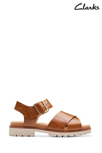 Clarks Brown Interest Orinoco Cross Sandals (B90438) | £70