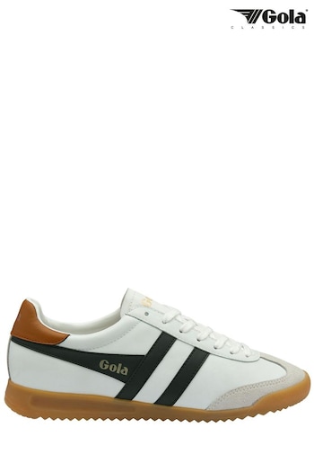 Gola White Mens Torpedo Leather Lace-Up Trainers (B90566) | £90