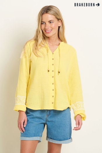 Brakeburn Yellow Jessie Embroidered Blouse (B90675) | £50