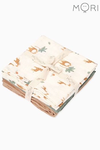 MORI Cream Organic Cotton Muslin Blanket 3 Pack (B90734) | £25