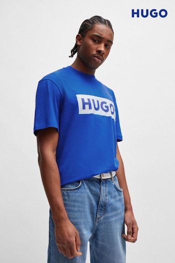 HUGO Blue Large Box Logo T-Shirt (B90755) | £39