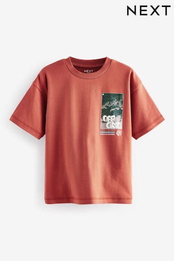 Rust Red Back Print Relaxed Fit Short Sleeve Graphic T-Shirt (3-16yrs) (B90812) | £9 - £12