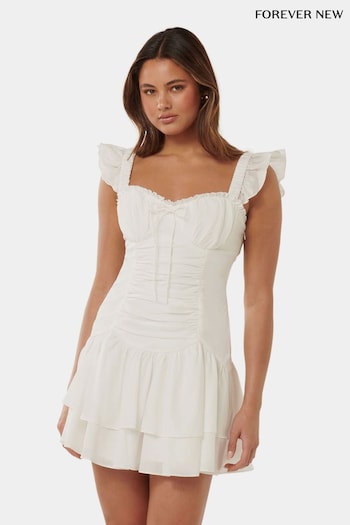 Forever New White Skye Corset Mini Dress (B90844) | £110