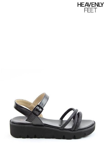 Heavenly Feet Gabi Litesoles Black Sandals Balance (B90867) | £45