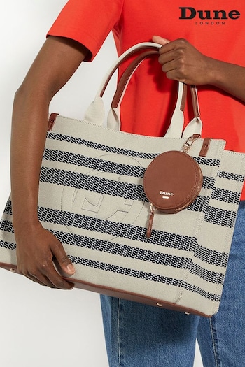 Dune London Large Deltra Stripe Canvas Tote Bag (B90877) | £90