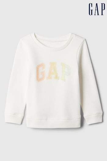 Gap White Glitter Logo Baby Sweatshirt (Newborn-5yrs) (B90934) | £15
