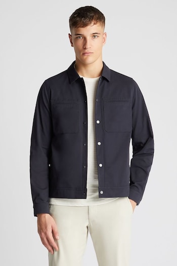 Remus Uomo Blue Regular Fit Cotton Twill Utility Jacket (B90953) | £149