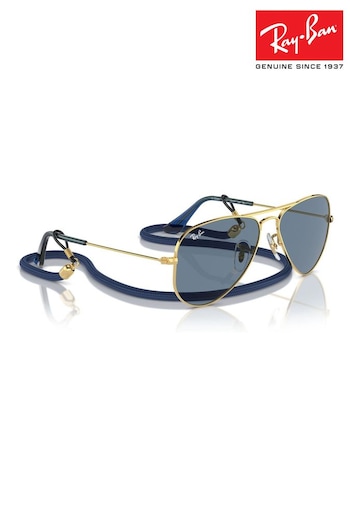 Ray-Ban Junior Gold Tone Aviator Rj9506S Pilot Sunglasses (B90989) | £82