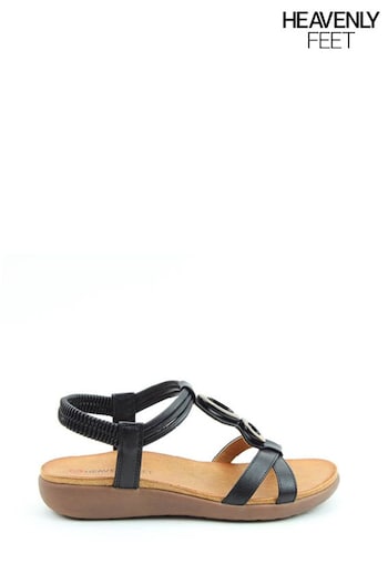 Heavenly Feet Clara Black Sandals (B91113) | £33
