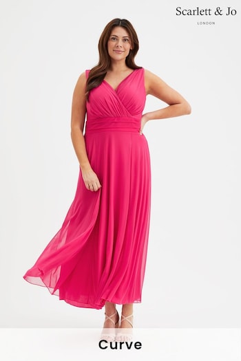 Scarlett & Jo Pink Nancy Marilyn Mesh Maxi Dress (B91143) | £85