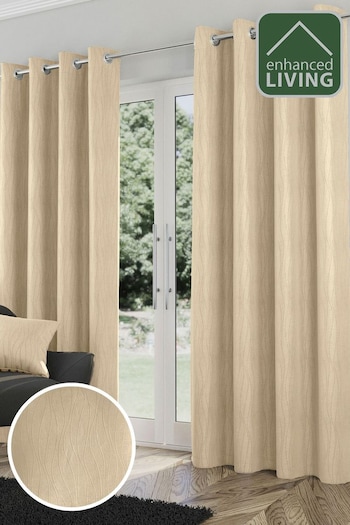 Enhanced Living Cream Thermal Room Darkening Goodwood Readymade Curtains (B91213) | £38 - £75