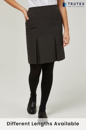Trutex Grey 16" Twin Pleat School Skirt (10-16 Yrs) (B91217) | £21 - £24