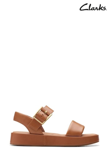 Clarks Brown Leather Alda Strap ser Sandals (B91249) | £75