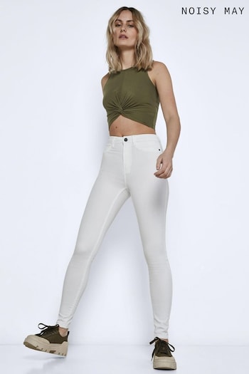 NOISY MAY White High Waist Skinny Stretch Serafini Jeans (B91297) | £30
