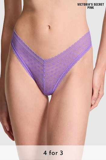 Victoria's Secret PINK Wysteria Purple Dainty Dot Brazilian Knickers (B91299) | £9