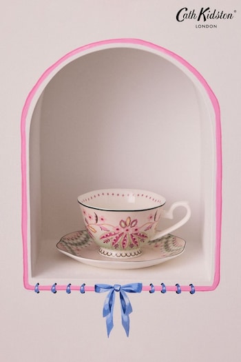 Cath Kidston Friendship Gardens Teacup And Saucer Set Of 2 (B91325) | £32