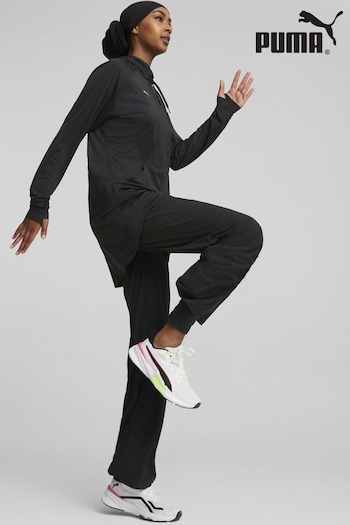 Puma Black Womens Modest Activewear Wide Leg Training Joggers (B91380) | £55