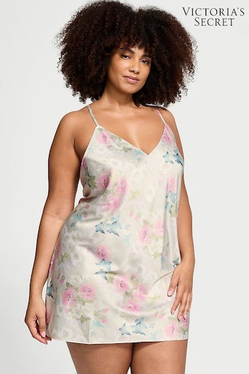 Victoria's Secret Pink Delicate Garden Print Satin Open Back Slip (B91470) | £59