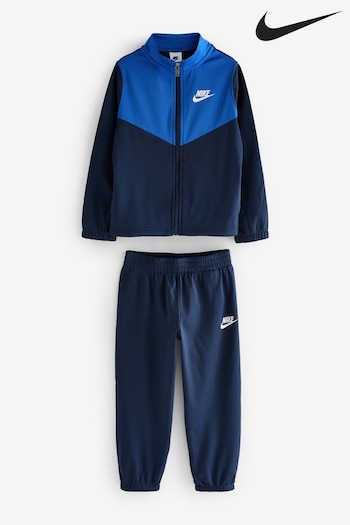 nike boys Blue Kids Tricot Little Tracksuit (B91478) | £40