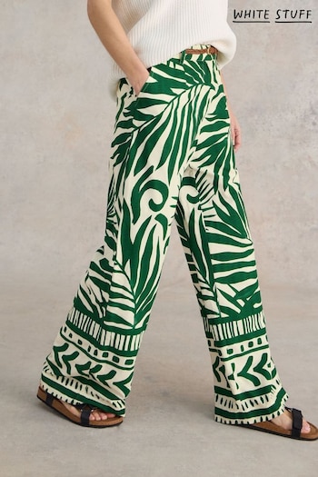 White Stuff Green Lucinda EcoVero™ Wide Trousers Pants (B91556) | £65