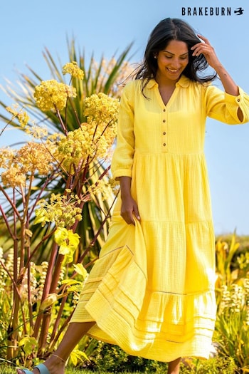 Brakeburn Yellow Erica Maxi Dress (B91618) | £80