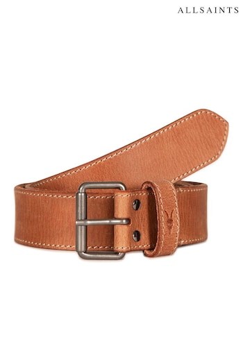 AllSaints 38Mm Stitched Edge Brown Belt (B91695) | £59