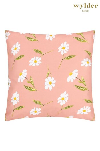 Wylder Nature Pink Daisies Floral Outdoor Cushion (B91768) | £19