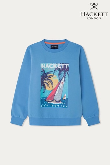 Hackett London Older Boys Blue Crew Neck Sweatshirt (B91785) | £65