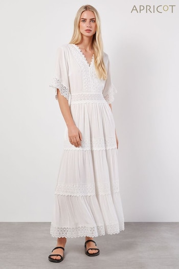 Apricot White Crochet Detail Summer Maxi Dress (B91813) | £59