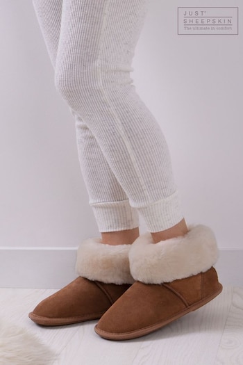 Just Sheepskin Brown Ladies Albery Slippers (B91825) | £95