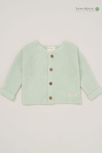 Homegrown Blue Organic Cotton Knitted Cardigan (B91876) | £18