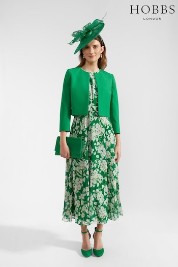 Hobbs Petite Green Bronwyn Dress (B91935) | £329