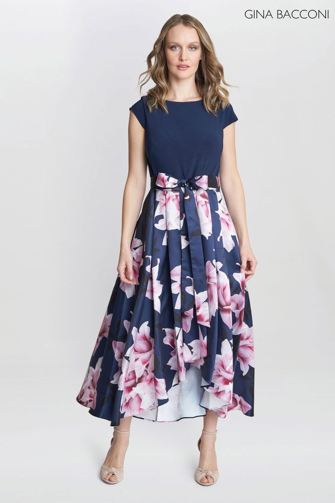 Gina bacconi denise lace dress blue clearance