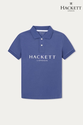 Hackett London Older Boys Blue Short Sleeve Polo Shirt (B92130) | £55