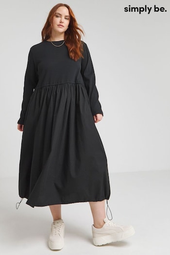 Simply Be Mix Utility Midi Black Dress (B92154) | £39